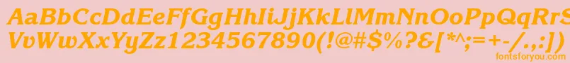 KorinnablacktttItalic Font – Orange Fonts on Pink Background