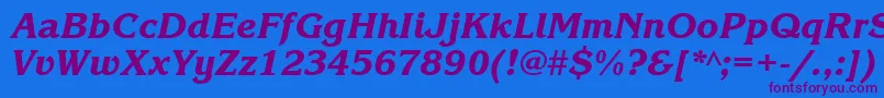 KorinnablacktttItalic Font – Purple Fonts on Blue Background