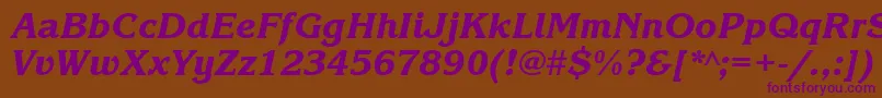 KorinnablacktttItalic Font – Purple Fonts on Brown Background
