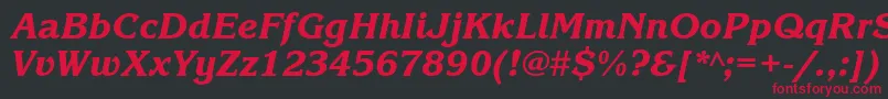 KorinnablacktttItalic Font – Red Fonts on Black Background