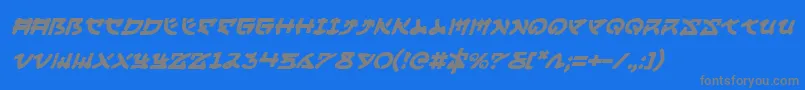 フォントYamamotoi – 青い背景に灰色の文字