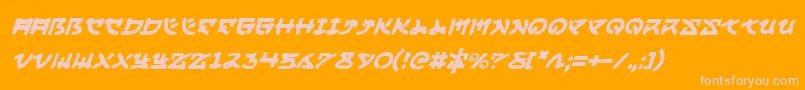 Yamamotoi Font – Pink Fonts on Orange Background