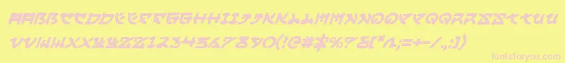 Fonte Yamamotoi – fontes rosa em um fundo amarelo