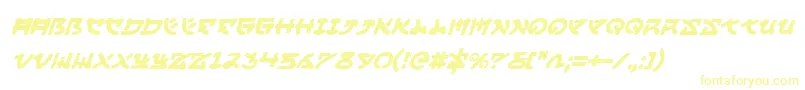 Yamamotoi Font – Yellow Fonts on White Background