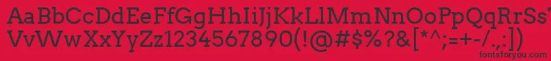 フォントArvo – 赤い背景に黒い文字