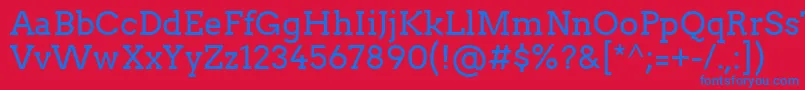 フォントArvo – 赤い背景に青い文字