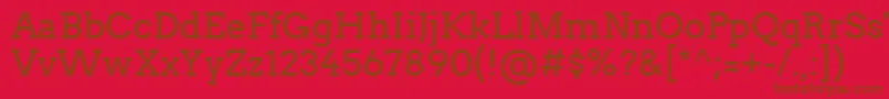 フォントArvo – 赤い背景に茶色の文字