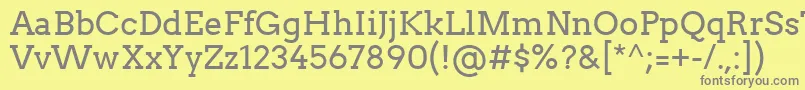 フォントArvo – 黄色の背景に灰色の文字