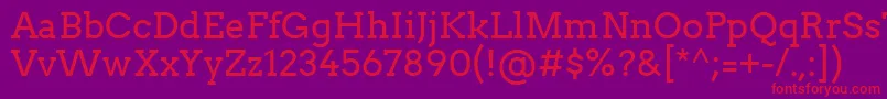 フォントArvo – 紫の背景に赤い文字