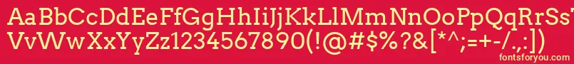 フォントArvo – 黄色の文字、赤い背景