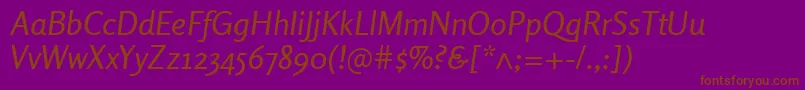 Шрифт RosarioItalic – коричневые шрифты на фиолетовом фоне