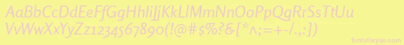 RosarioItalic Font – Pink Fonts on Yellow Background