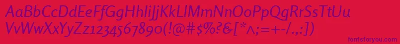 RosarioItalic Font – Purple Fonts on Red Background