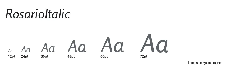 RosarioItalic Font Sizes