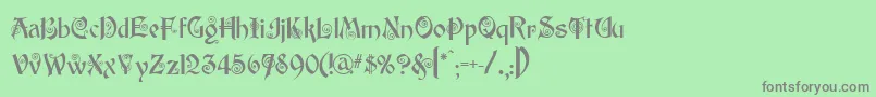 フォントEdisson – 緑の背景に灰色の文字