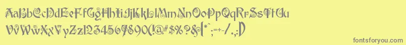 フォントEdisson – 黄色の背景に灰色の文字