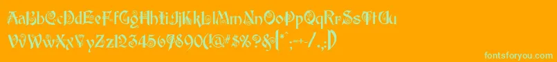 Шрифт Edisson – зелёные шрифты на оранжевом фоне