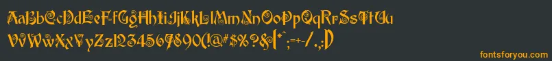 フォントEdisson – 黒い背景にオレンジの文字