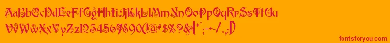 Edisson Font – Red Fonts on Orange Background