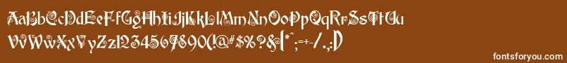 フォントEdisson – 茶色の背景に白い文字