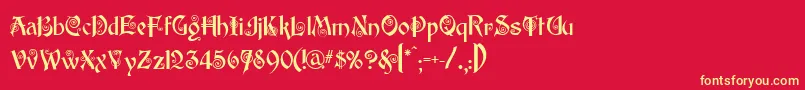 Edisson Font – Yellow Fonts on Red Background