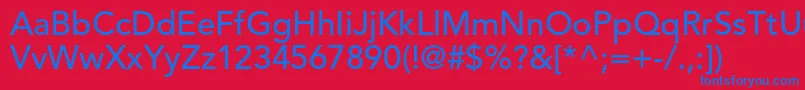 AvenirltstdMedium Font – Blue Fonts on Red Background