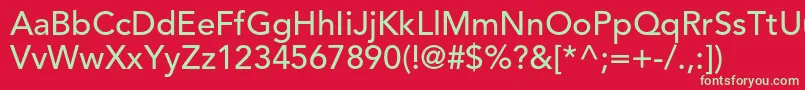 フォントAvenirltstdMedium – 赤い背景に緑の文字