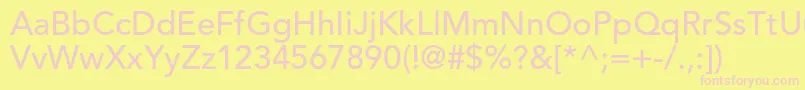 AvenirltstdMedium Font – Pink Fonts on Yellow Background