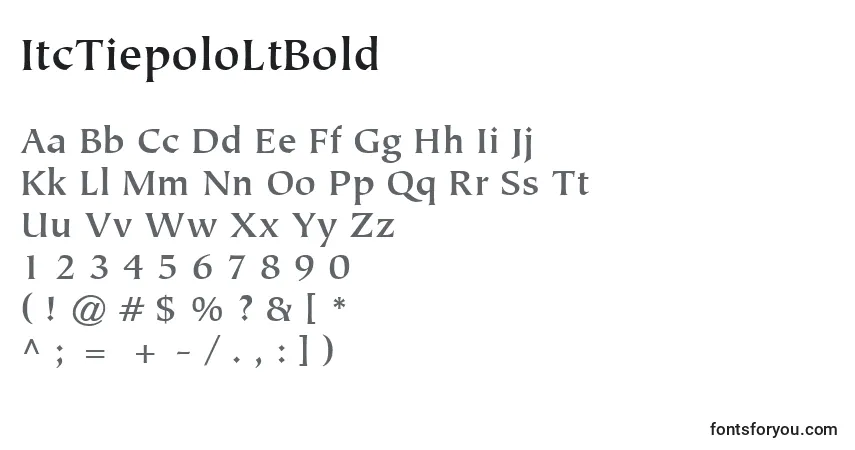 Fuente ItcTiepoloLtBold - alfabeto, números, caracteres especiales