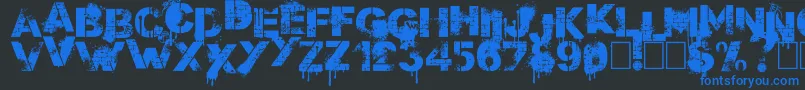 Stenstreet Font – Blue Fonts on Black Background