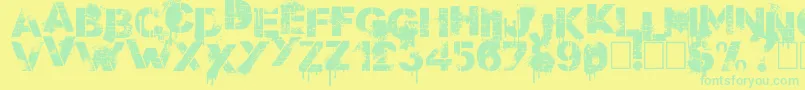 Stenstreet Font – Green Fonts on Yellow Background