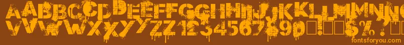 Stenstreet Font – Orange Fonts on Brown Background