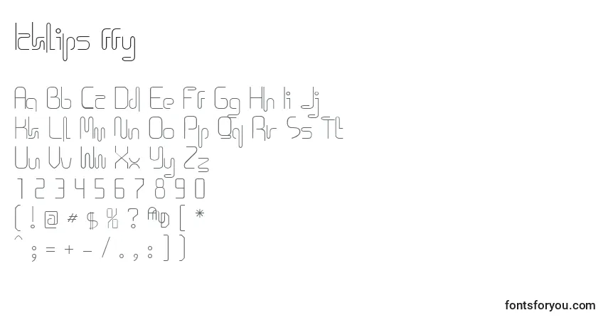 A fonte Icklips ffy – alfabeto, números, caracteres especiais