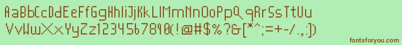 Шрифт Mushroomfont2 – коричневые шрифты на зелёном фоне