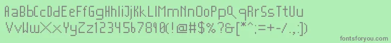 Mushroomfont2 Font – Gray Fonts on Green Background