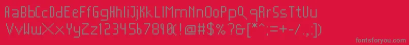 Czcionka Mushroomfont2 – szare czcionki na czerwonym tle