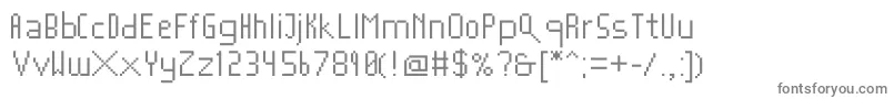 フォントMushroomfont2 – 白い背景に灰色の文字