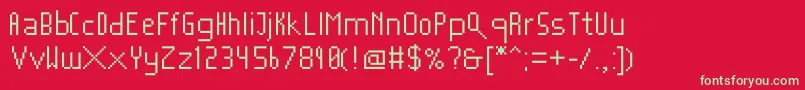 Шрифт Mushroomfont2 – зелёные шрифты на красном фоне