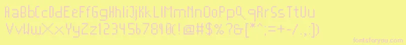 フォントMushroomfont2 – ピンクのフォント、黄色の背景