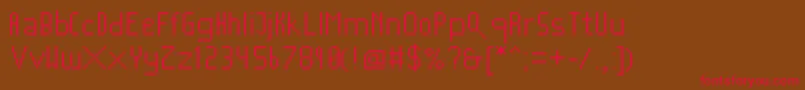 フォントMushroomfont2 – 赤い文字が茶色の背景にあります。