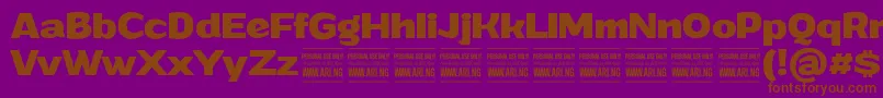 GrandiboldPersonalUse Font – Brown Fonts on Purple Background