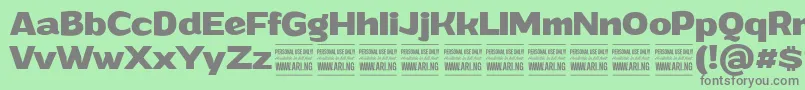 GrandiboldPersonalUse Font – Gray Fonts on Green Background