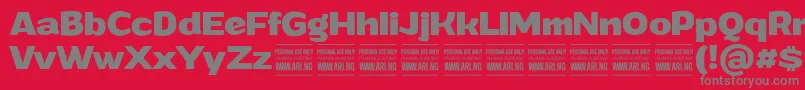 フォントGrandiboldPersonalUse – 赤い背景に灰色の文字
