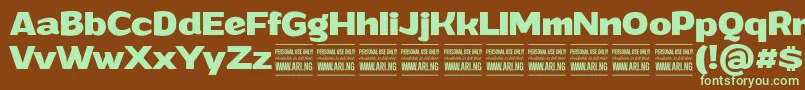 GrandiboldPersonalUse Font – Green Fonts on Brown Background