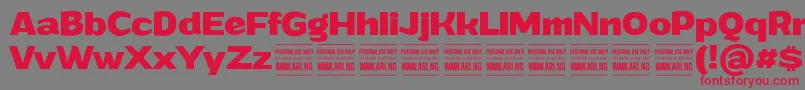 GrandiboldPersonalUse Font – Red Fonts on Gray Background