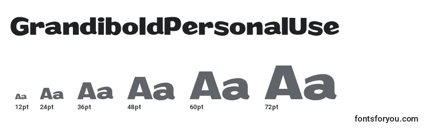 GrandiboldPersonalUse Font Sizes