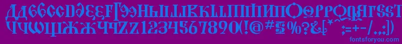 KremlinGrandDuke-fontti – siniset fontit violetilla taustalla