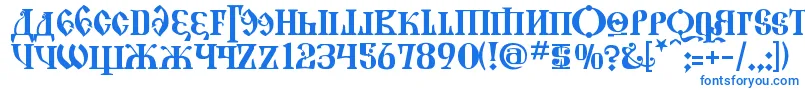 KremlinGrandDuke-Schriftart – Blaue Schriften auf weißem Hintergrund