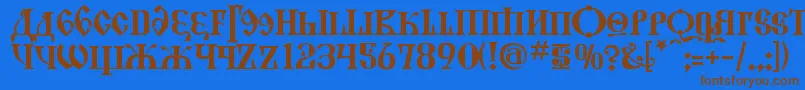 Шрифт KremlinGrandDuke – коричневые шрифты на синем фоне