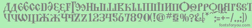 フォントKremlinGrandDuke – 緑の背景に灰色の文字